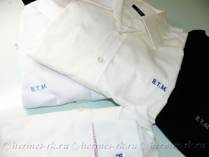 Вышивка инициалов на рубашке