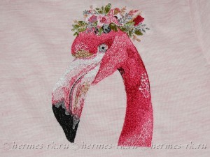 Фламинго на футболке