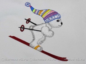 Мишка на лыжах