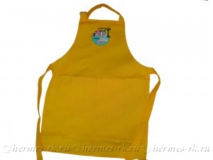 Вышивка для детей на желтом фартуке