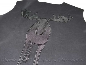 Объёмная вышивка Лося на крое