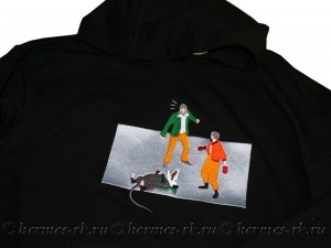 Вышивка рисунка на худи