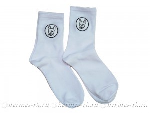 Вышивка собаки на носках