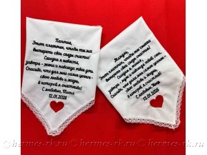 Вышивка на платочках для родителей на свадьбу