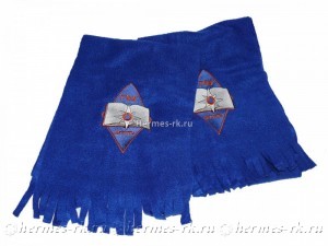 Вышивка логотипа на шарфе и варежках