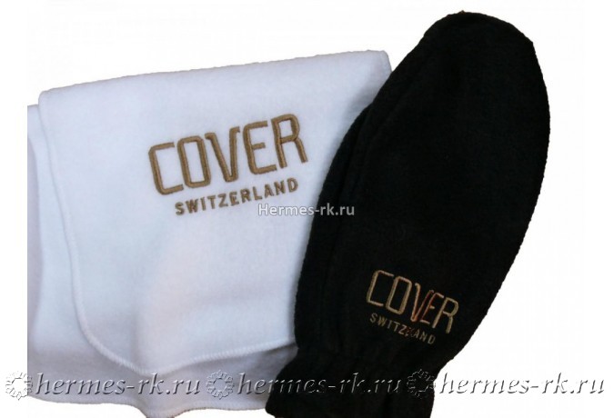 Вышивка на пледе и на варежке из флиса