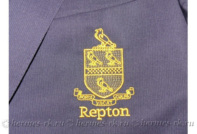 Вышивка герба школы на пиджаке на заказ