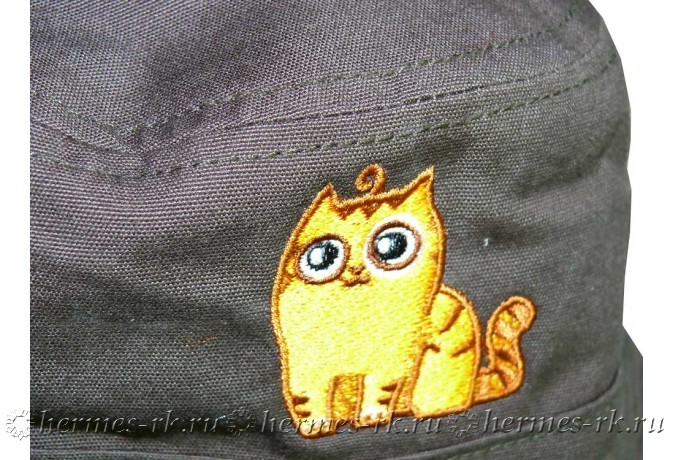 Вышивка кота на панамах