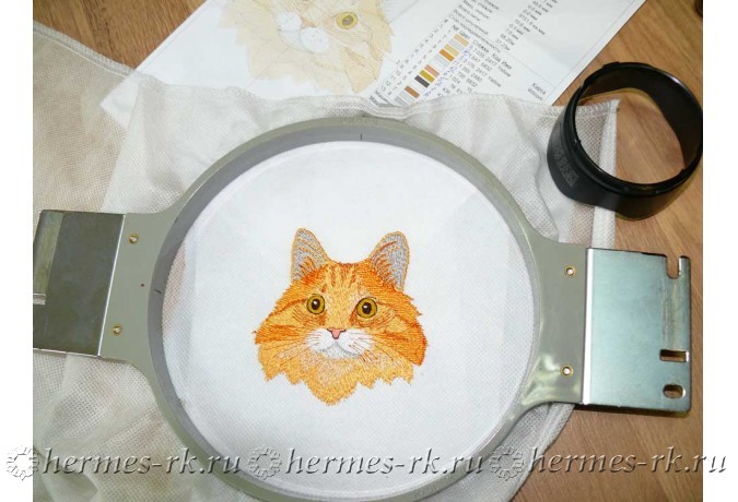 Преобразуйте фото в вышитого кота: Уникальная машинная вышивка по фотографии!