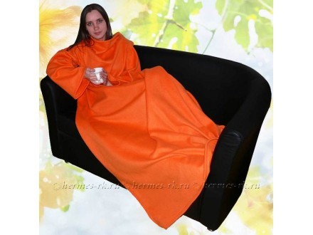 Плед с рукавами, оранжевый