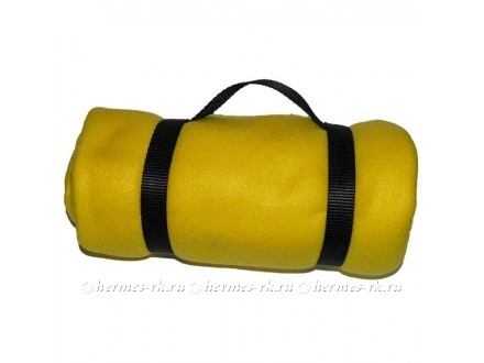 Флисовый плед с ремнем, желтый