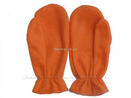 Варежки из флиса, оранж