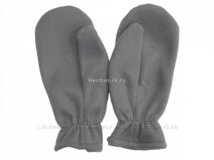 Варежки из флиса, серые