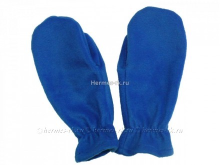Варежки из флиса синие