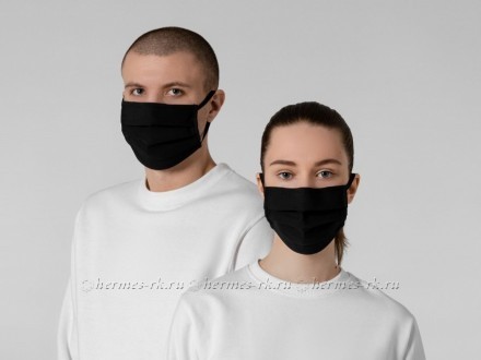 Маска гигиеническая, двухслойная, немедицинская, черная