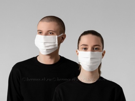 Маска гигиеническая, двухслойная, немедицинская, белая